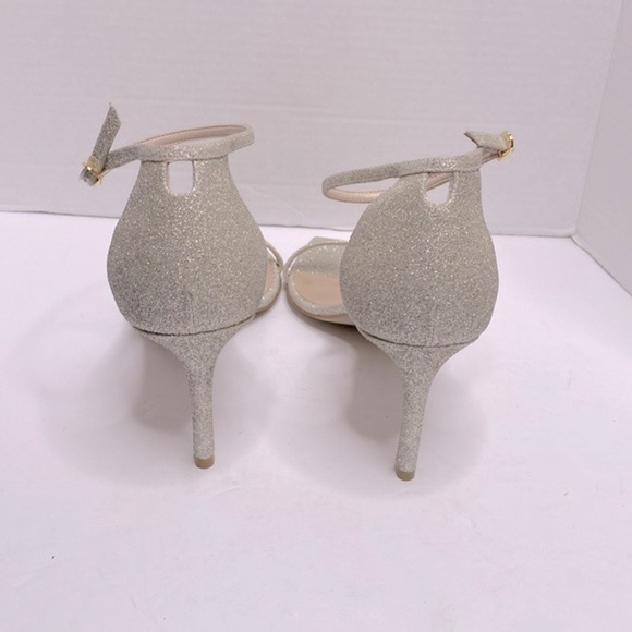 Stuart Weitzman Nudistcurve Glitter High-Heel Sandals Gold Size 11 - Picture 6 of 8